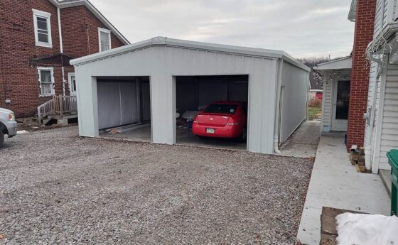 Steel Commander prefab steel garage in California for durable vehicle storage.