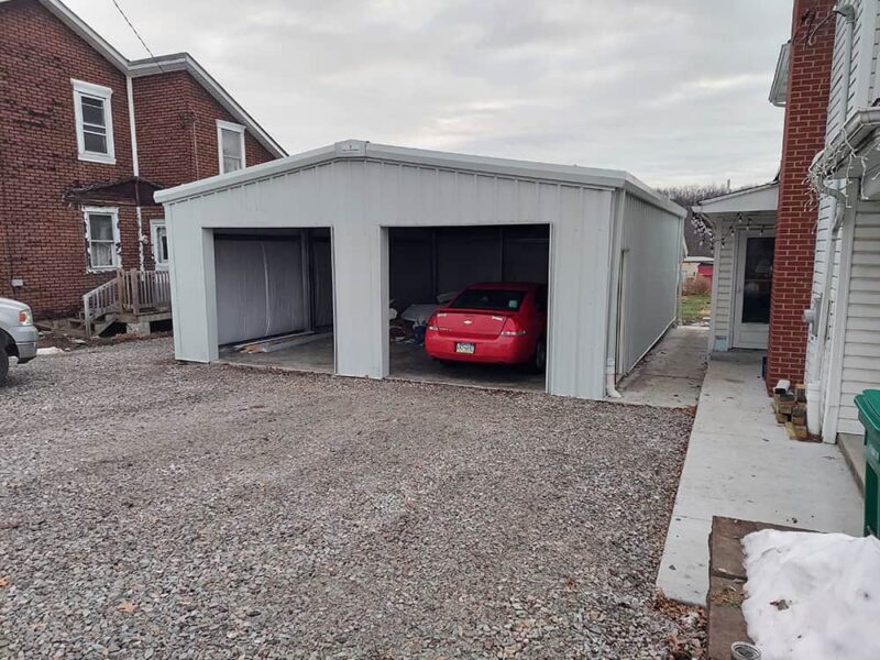 Steel Commander prefab steel garage in California for durable vehicle storage.