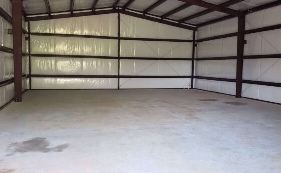 Interior of Steel Garage