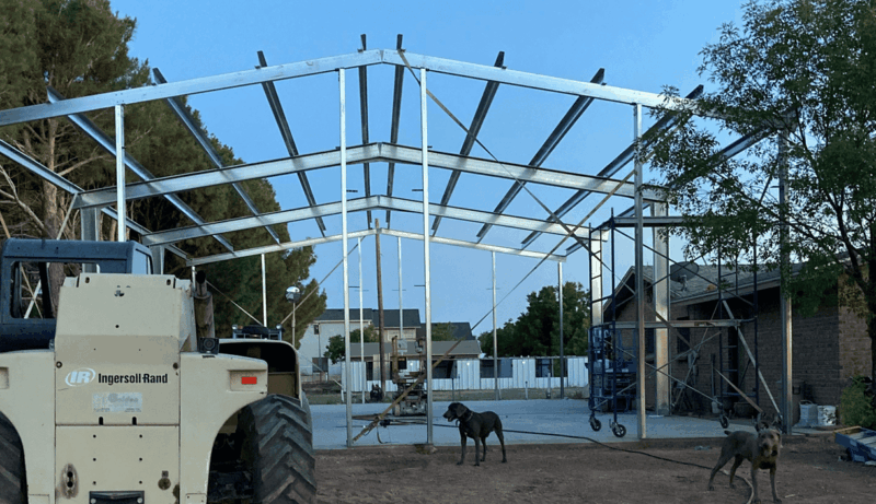 Quality Steel Building Frame Installed on a Concrete Foundation by Steel Commander Corp | 40+ Years Expertise | American-Made Steel Buildings