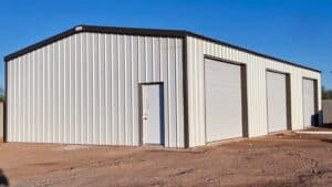 Large steel garage workshop building with multiple 3 Car Steel Garage