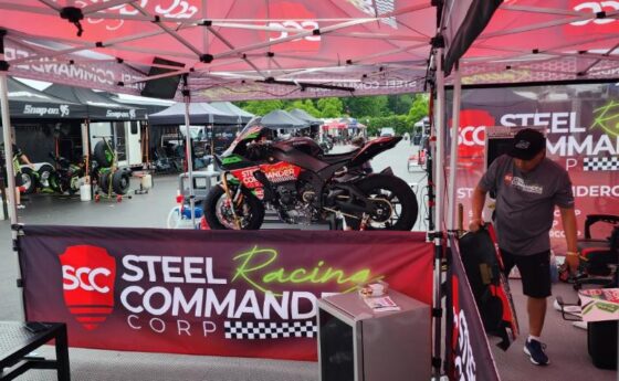 Gabriel Da Silva's Racing Booth Sponsored by Steel Commander Racing at MotoAmerica's Super Bikes at Barber event.