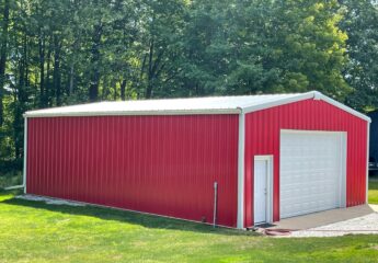 35x45 Red Steel Garage