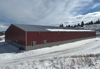 This is a steel building sized at 80x170, engineered to withstand heavy snow loads and wind speeds of up to 180 mph.