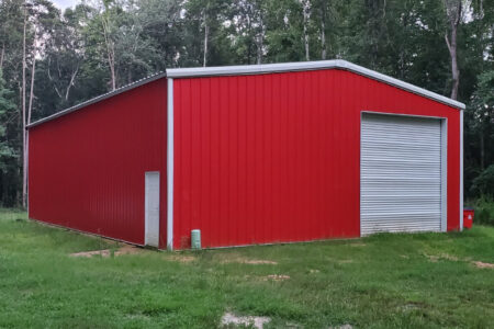 red storage building kit
