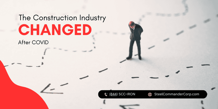 Steel Commander metal building with a person standing nearby for scale.