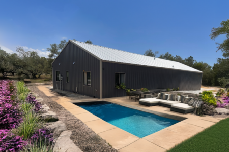 Small Gray Steel Metal Home with Garden by Steel Commander Corp