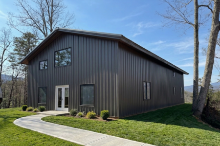 Steel Commander Corp North Carolina home with mountain background metal homes